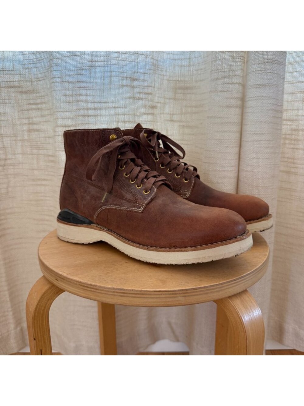 Visvim Virgil Folk 118202002006 Brown Leather Boots Size 10